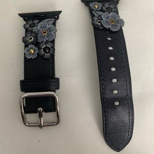Coach Apple Watch Band with Tea Rose (Navy Blue)